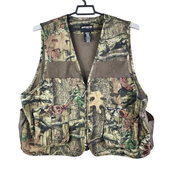 Mens Camo Hunting Vest Jacket Mossy Oak Break-Up Infinity 1/2 Zip Size XL/2XL - Picture 1 of 13